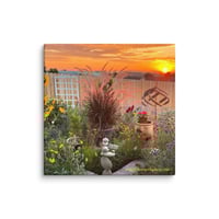 Image 1 of Cottage Garden Sunrise - 12” X 12” Canvas Print