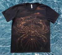 Image 1 of “LOVELY LITTLE CANCER” CUSTOM BLEACH PAINTED T-SHIRT XL