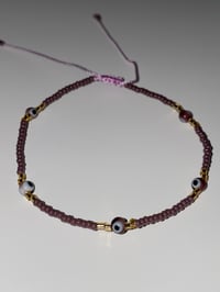 Image 2 of Purple multi evil eye bracelet 