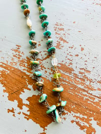 Image 3 of rosary style turquoise and gemstone necklace 
