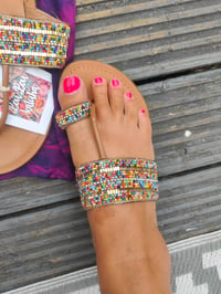 Image 11 of Toe post beaded sandals