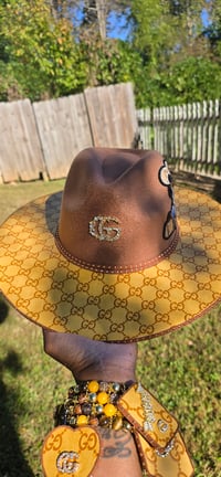 Image 2 of Mustard Gorg girl Fedora hat & 4 Stack