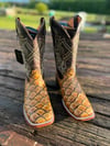 RDR Men’s Fish Print Miel Wide Square Toe 