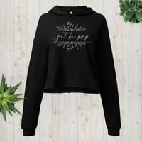 Image 1 of Cursive Women's Crop Hoodie (Multiple Colors)