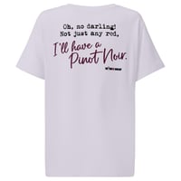 Image 1 of Women’s organic ribbed neck t-shirt PINOT NOIR not just any red