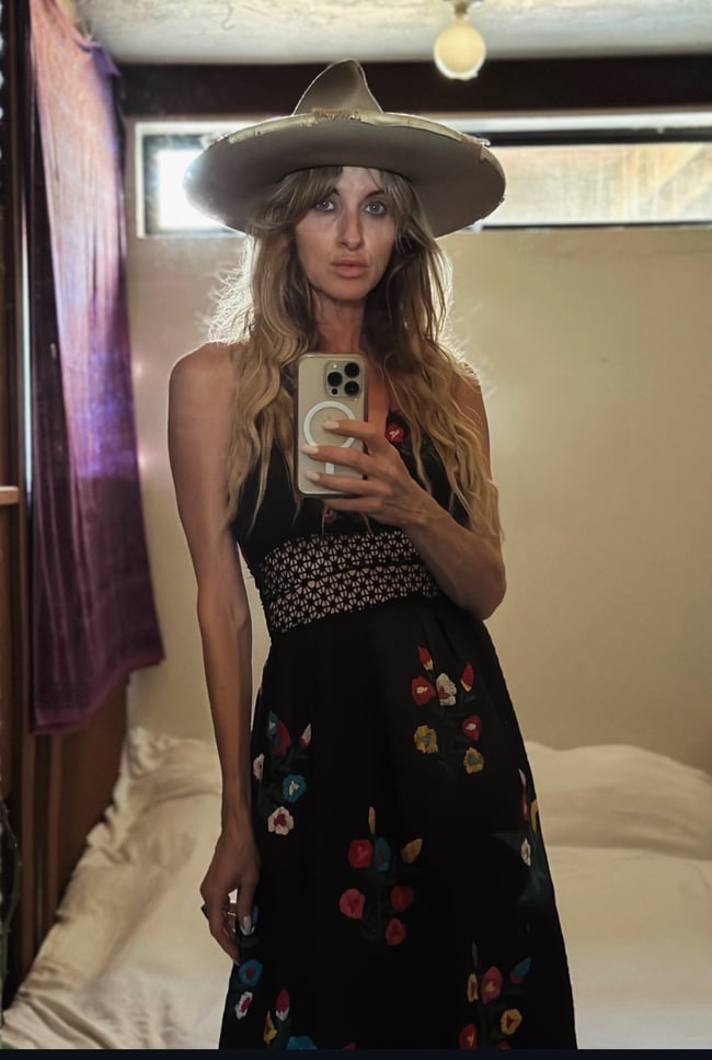 1970s cotton hand embroidered black halter maxi dress sundress mexican pintuck