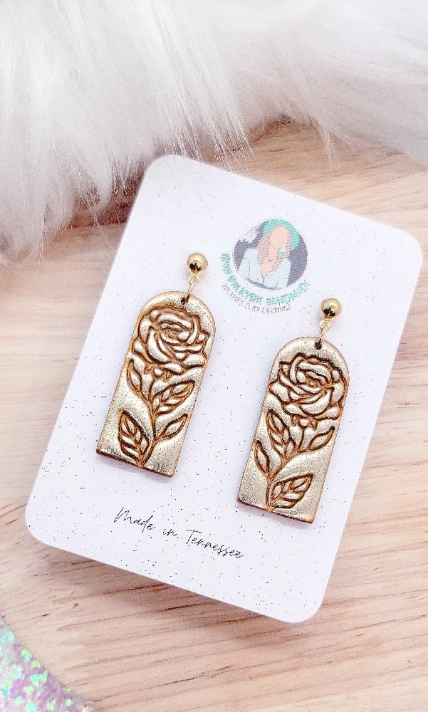 Image of Golden Rose Dangles 