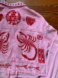 Image 6 of "Cotton Candied" - Pink Studded Printed Denim Jacket