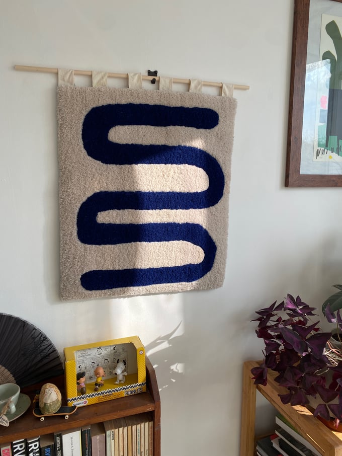 Image of Blue and cream wall hanging 