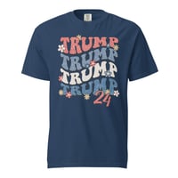 Image 4 of Retro Trump 24 Flowers Unisex garment-dyed heavyweight t-shirt