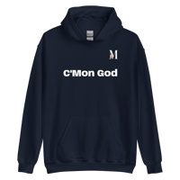 Image 2 of MamaFe's White Font C'Mon God" Unisex Hoodie