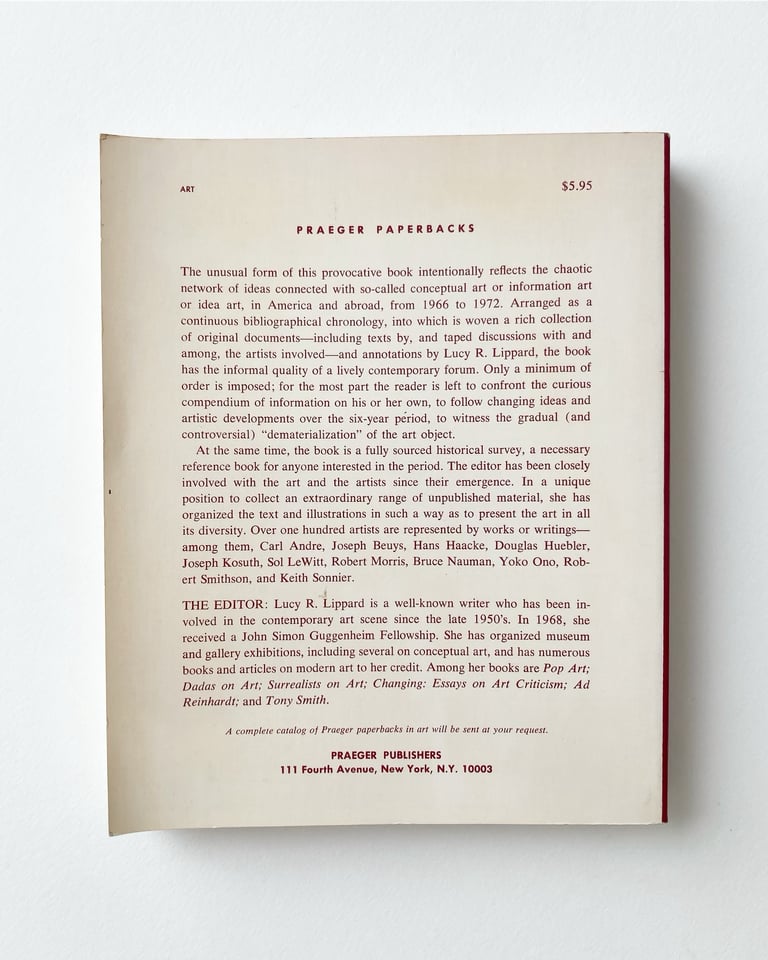 Six Years: The Dematerialization of the Art Object From 1966 to 1972 . . . Image 2