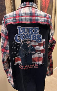 Vintage Navy/Red/Cream Flannel Shirt Luke Combs