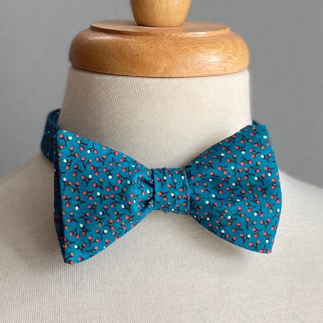 Teal Confetti Bow Tie