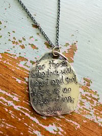 Image 2 of sterling Rumi for those who love quote necklace