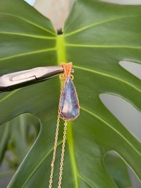 Image 5 of Gold Ruby Kyanite Teardrop Crystal Necklace