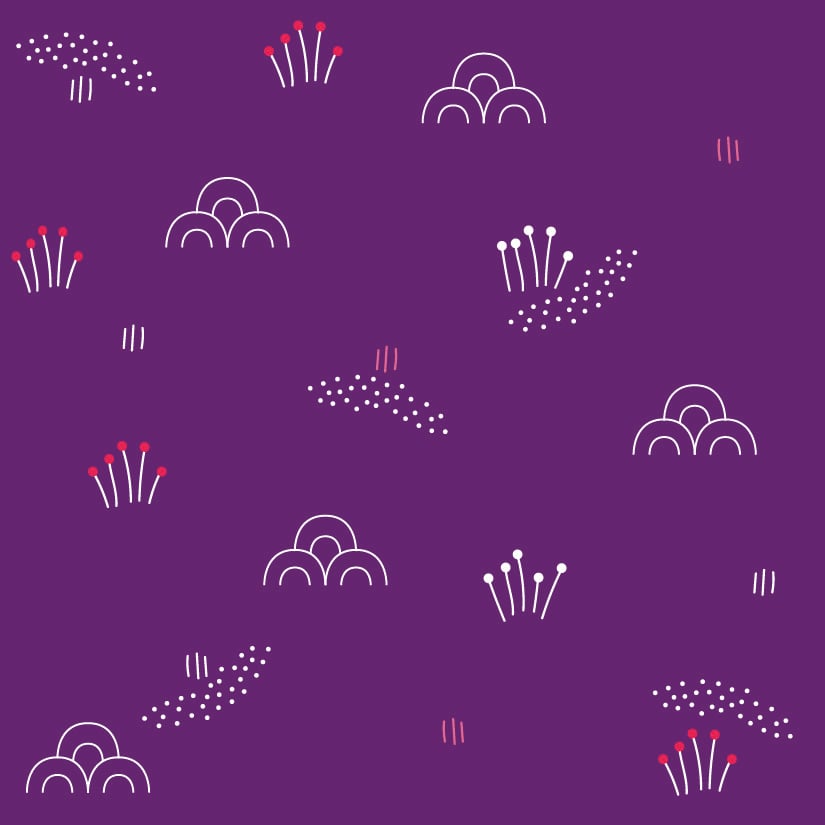 Image of Prairie Violette - Tissu en Coton Biologique