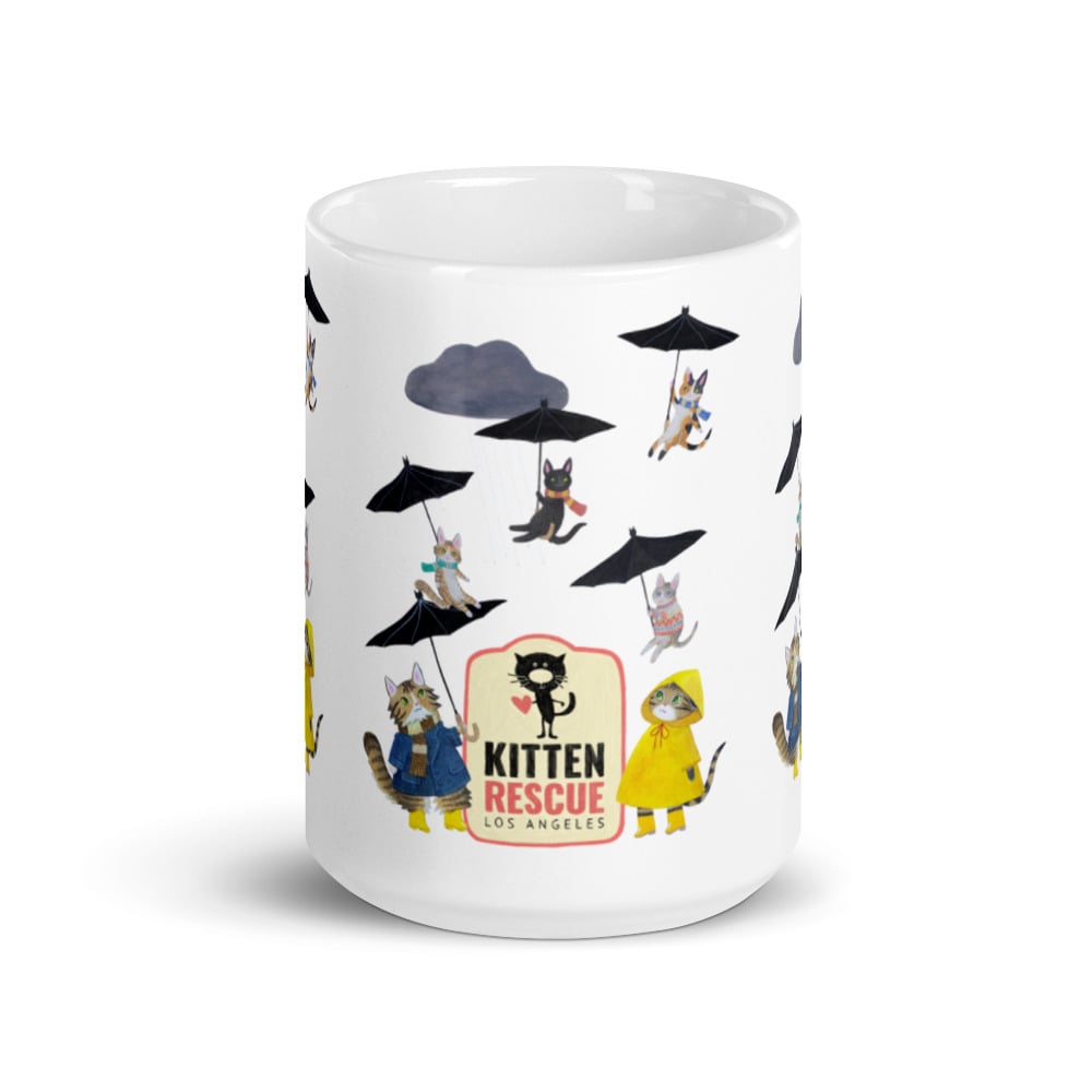 Image of "It's Raining Kittens" White Glossy Mug