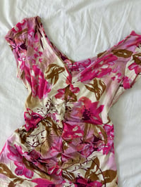 Image 2 of 00s Pink floral top // M