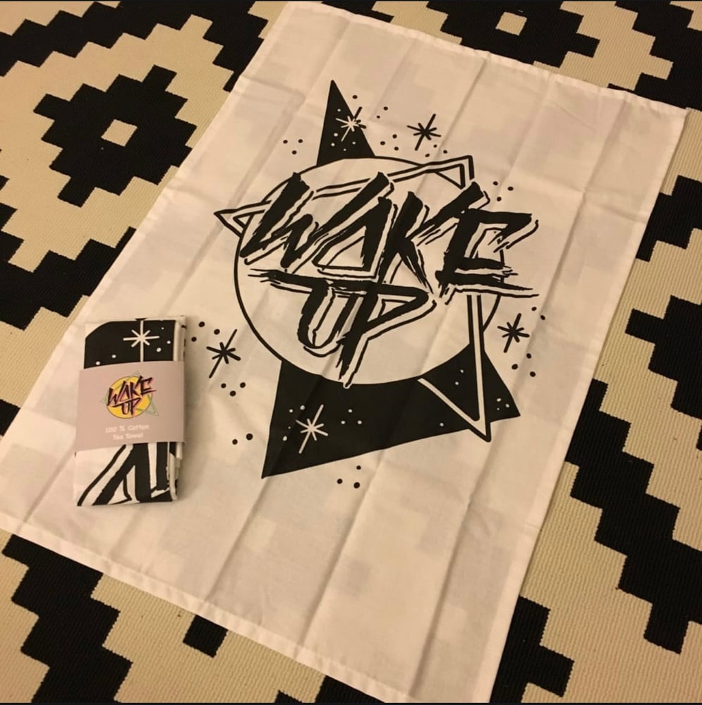 Image of Wake Up Mug with tea towel
