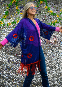 Image 3 of Henrietta Sequin Kimono with Fringe 