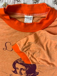 Image 2 of 70's Sportswear SMALL Leslie Gore Orange Ringer