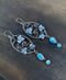 Image of Ivy Vine Lavender Turquoise Ethiopian Opal Marquise-Shaped Hoop Dangle Earrings