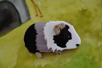 Image 2 of SECONDS- Guinea pig brooch - purple gold