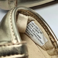 Image 6 of Carter's Baby Girl Gold Dress Shoes with Bow and Velcro Strap