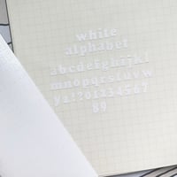white alphabet