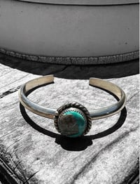 Image 1 of Ride the Sky 6ga Sterling Silver Stacker Cuff w/Kingman Turquoise 6-6.25”
