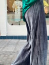 GREY PLEATED VELVET PANTS