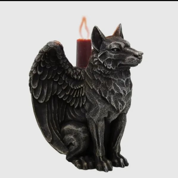 Image of Wolf Gargoyle Candle Holdr