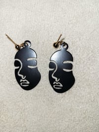 Image 1 of Black Double-Faced Earrings