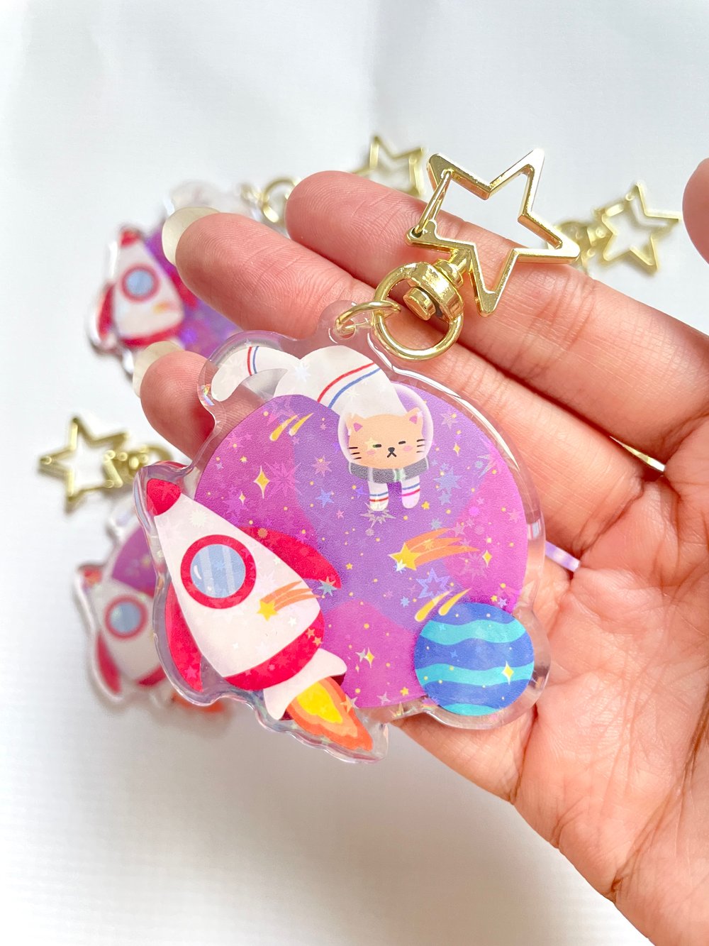 Image of Space Cat keychain