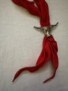 1950s buckaroo scarlet western scarf + longhorn slide