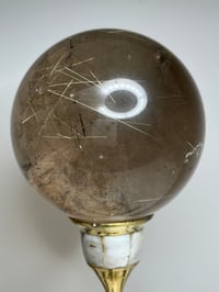 Image 2 of Golden Rutile In Smoky Quartz Sphere #1771
