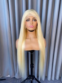 Image 1 of HD 613 13”4 RAW INDIAN STRAIGHT FRONTAL WIG
