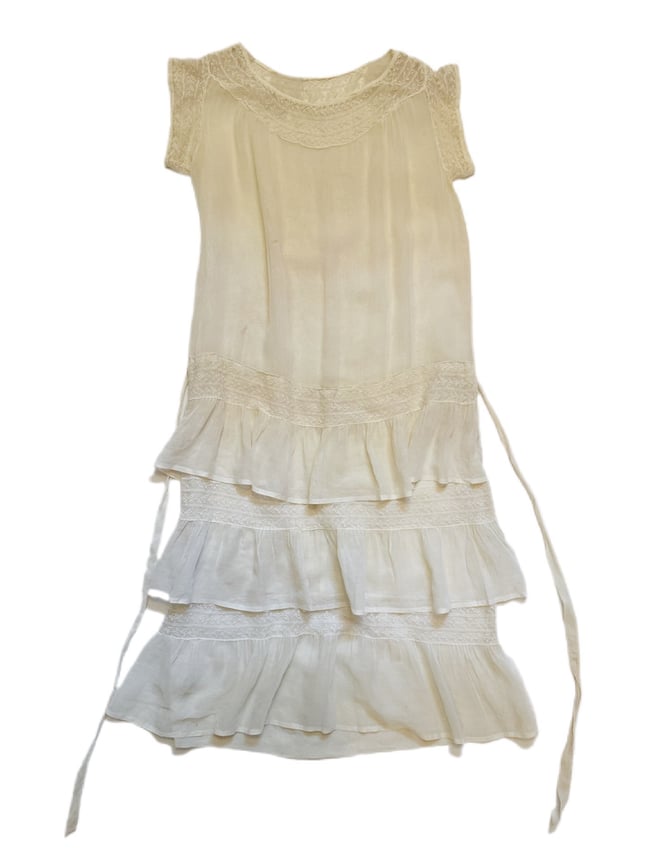 edwardian cotton voile dress with handmade lace