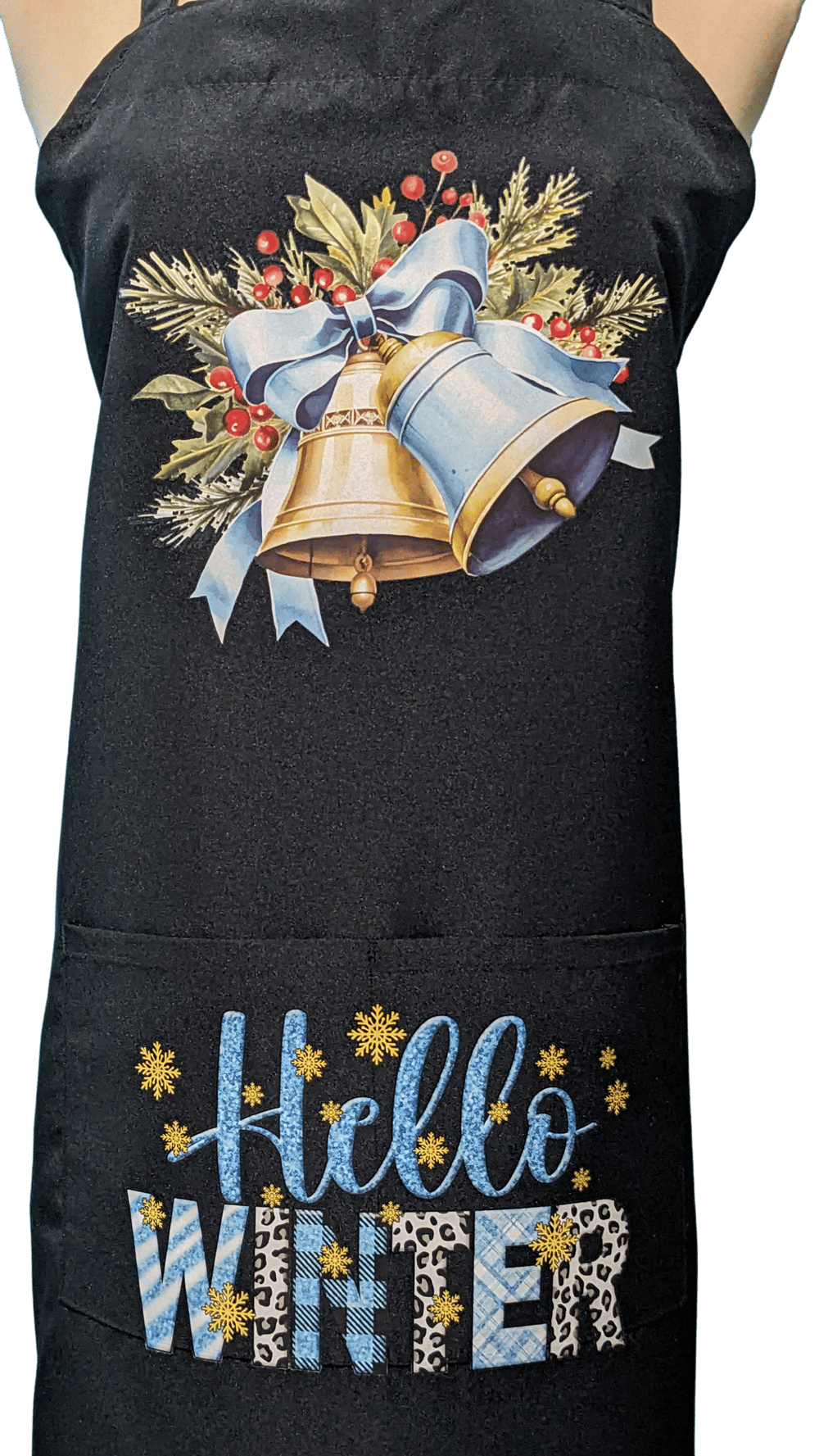 Image of Hello Winter Christmas Apron (black)