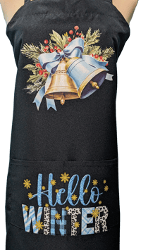 Image 2 of Hello Winter Christmas Apron (black)