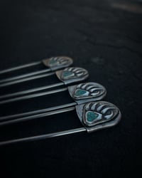 Image 3 of Bear Paw Inlay Safety Pin
