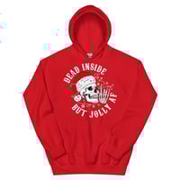 Image 5 of Dead Inside But Jolly AF Christmas Skull Hoodie | Funny Holiday Sweater 
