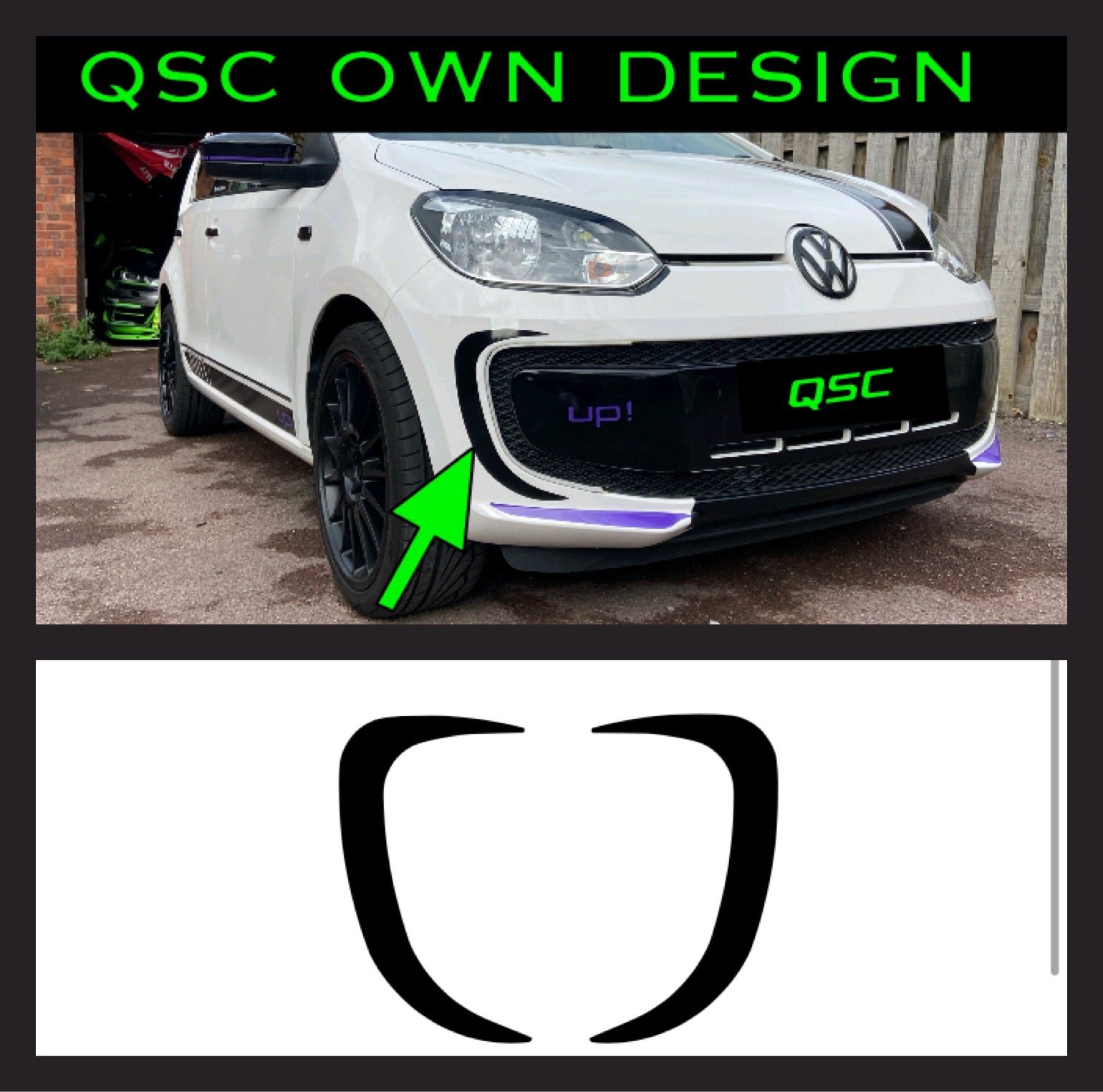 X2 Vw Up! Pre Face Lift Front Bumper Vent Stickers | QsCustom