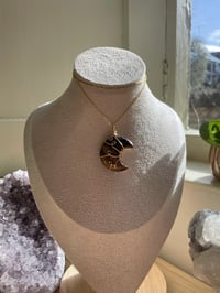 Image 3 of  Gold Tigers Eye Moon Necklace 