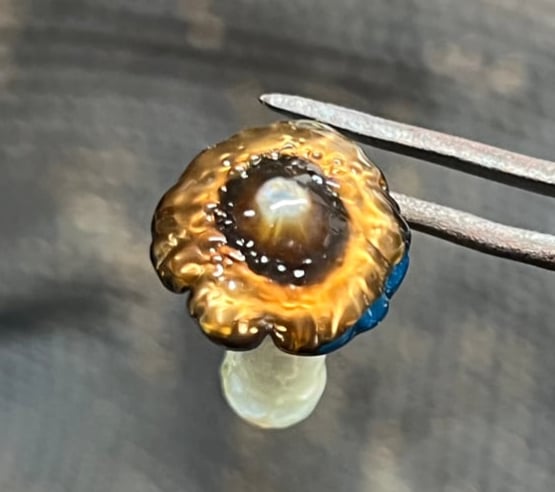 Image of Small Blue Staining Mushroom Pendant
