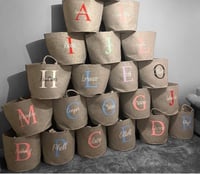Image 1 of personalised felt storage trug