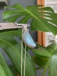 Image 1 of Silver  Labradorite Moon Crystal Necklace