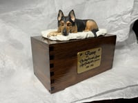 Image 1 of Custom Engraved German Shepherd Urn For Ashes Pet Portrait To Your Photos