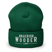 Image 8 of Brackish Wooder – Embroidered Cuffed Beanie (White Logo)